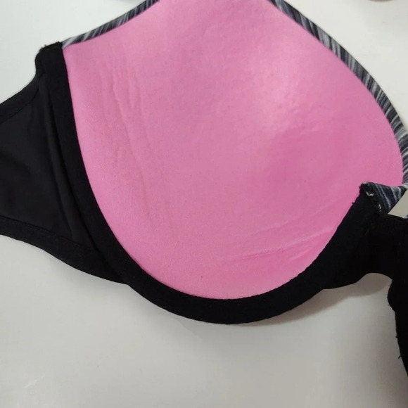 Victorias Secret PINK Wear Everywhere Push Up Pigeonnant Bra Size 32DD Black - Picture 6 of 9